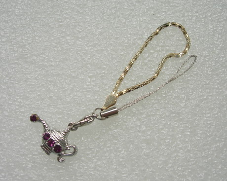 JW56 Aladdin's Lamp Rhinestone Jewelry Charm Pendant Hanger - Click Image to Close